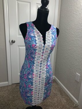 Lilly Pulitzer for Target Blue, Teal & Hot Pink Printed Dress